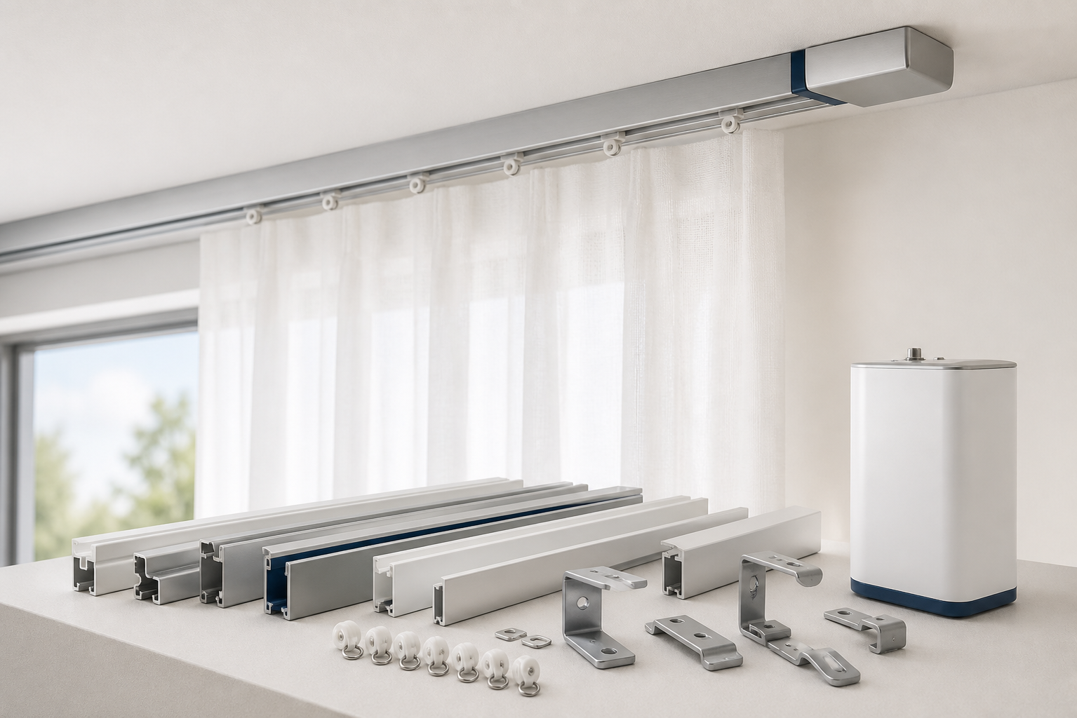 Rieles y accesorios para cortinas