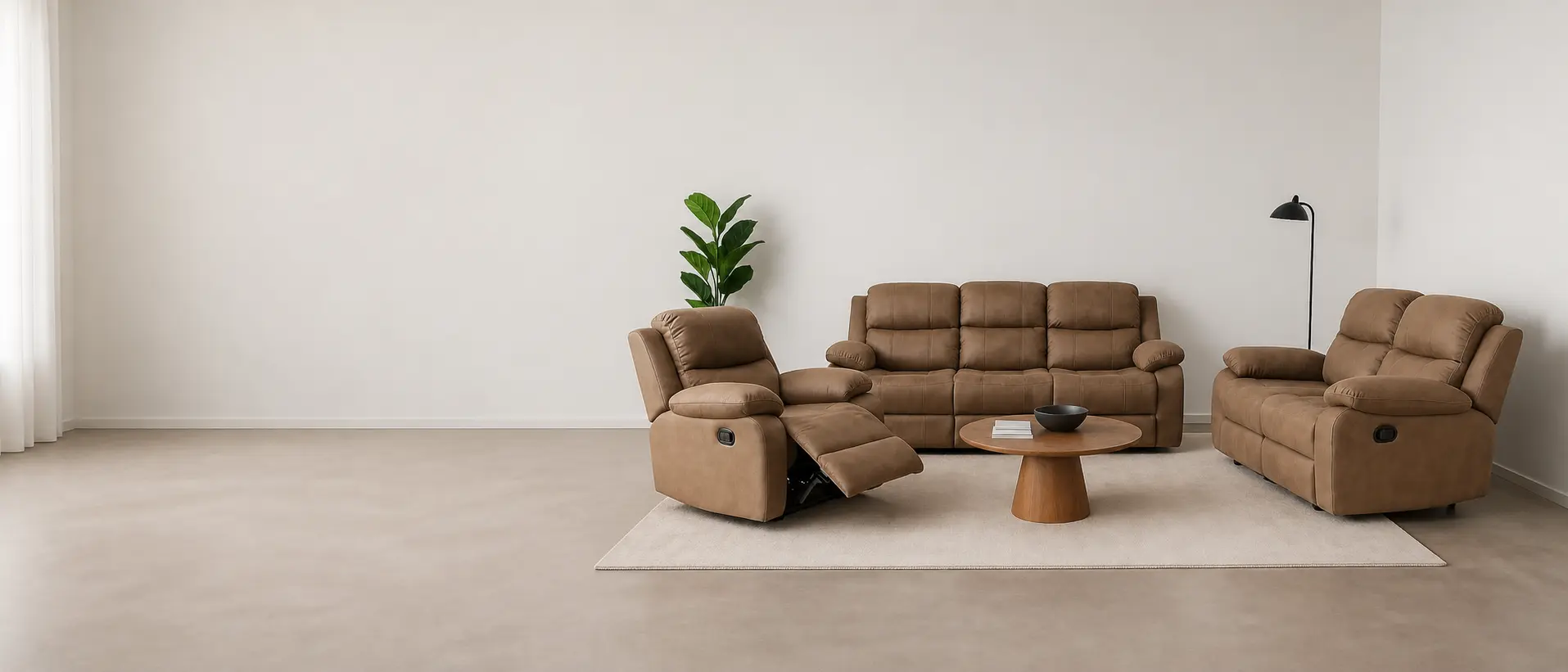 Living con juego de sillones Isabel color marrón